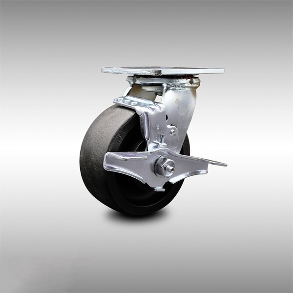 5 Inch SS Glass Filled Nylon Swivel Caster with Roller Bearing and Brake SCC